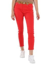Burberry - Runway Fawn Print Two-Tone Slim Fit Pants, Waist - Lyst