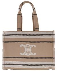 Celine - Large Cabas Striped Tote Bag - Lyst