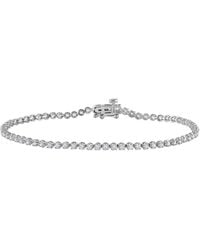 Brilliant Diamond - 0.95 Carat 14K Round Cut Lab Grown Diamond 7" Prong Set Tennis Bracelet For - Color/Clarity-G+Vs - Lyst