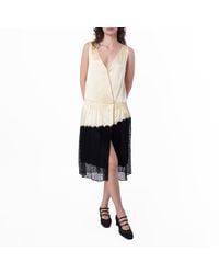 Burberry - Ladies Cream Silk Satin And Lace Sleeveless Dress, Brand Size 2 (Us - Lyst