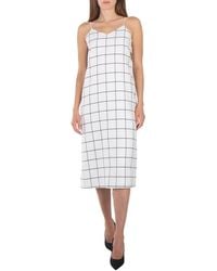 Tibi - Twill Windowpane Slip Dress - Lyst