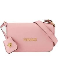 Versace - Tag Foldover Top Mini Shoulder Bag - Lyst