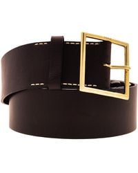 Polo Ralph Lauren - Wide Leather Square-Buckle Belt - Lyst