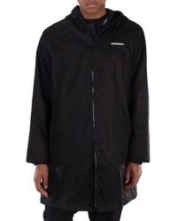 Burberry - Logo-Print Hooded Coat - Lyst