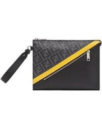 Fendi - Ff Motif Diagonal Clutch Bag - Lyst