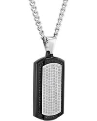 Robert Alton - 7/8Ctw And Diamond With Finish Stainless Steel Dog Tag Pendant - Lyst