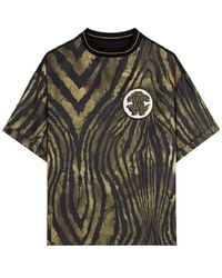 Roberto Cavalli - Freedom-Print Rc Logo Silk T-Shirt - Lyst