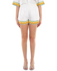 CASABLANCA - Ladies Afro Cubism Silk Shorts - Lyst