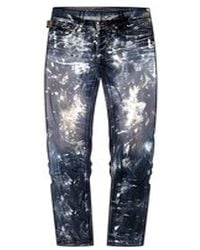 Roberto Cavalli - Splatter-Effect Denim Jeans, Waist - Lyst