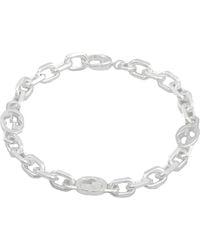 Gucci - Interlocking G Motif Sterling Bracelet, Size 19 - Lyst