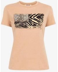 Roberto Cavalli - Flocked Animal Print Stretch T-Shirt - Lyst