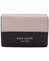 Kate Spade - Mini Trifold Black Spencer Wallet - Lyst