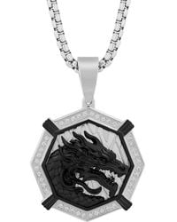 Robert Alton - 1/4Ctw Diamond Stainless Steel With Finish Dragon Pendant - Lyst