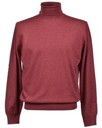 Brunello Cucinelli - Burgundy Cashmere Turtleneck Sweater, Brand Size 50 (Us - Lyst