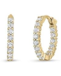 Roberto Coin - Inside Out Diamond Hoop Earrings .75Ctw - Lyst
