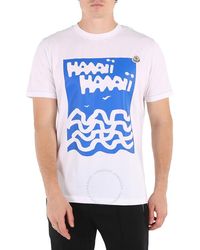 Moncler - Hawaii Motif Cotton T-shirt - Lyst