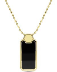 Amour - 22Ct Tgw Onyx Geometric Pendant With Chain - Lyst