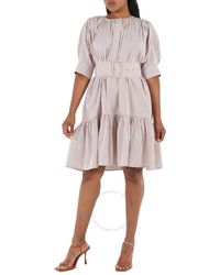 Chloé - White / Beige Striped Dress - Lyst