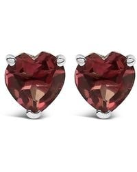 Haus of Brilliance - 14K 5Mm Heart Cut Garnet Solitaire Stud Earrings - Lyst