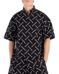 Balenciaga Allover Logo Shirt in Black for Men | Lyst Balenciaga Allover Logo Shirt in Black for Men | Lyst