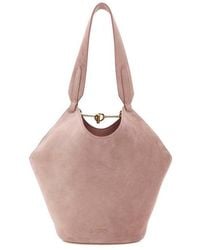 KHAITE - Suede Mini Lotus Shoulder Bag Dustypink Baby Calfskin Borse A Mano - Lyst