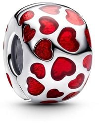 PANDORA - Ladies Hearts Round Clip Charm - Lyst