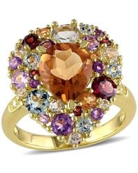 Amour - 4 4/5 Ct Tgw Multi Gemstone And Diamond Pear-Shape Cocktail Ring - Lyst