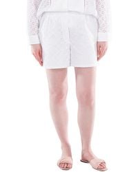 KENZO - Broderie-Anglaise Cotton Shorts - Lyst
