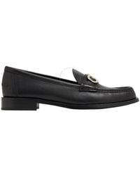 Ferragamo - Gancini Ornament Leather Moccasins - Lyst