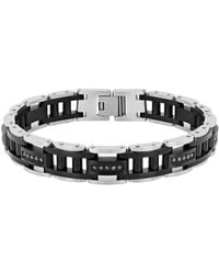 Robert Alton - 1/2Ctw Diamond Stainless Steel With Finish Link Bracelet - Lyst