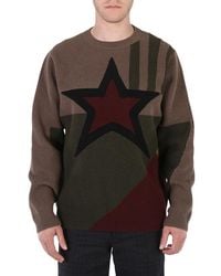 Burberry - Khaki Star Intarsia Wool Sweater - Lyst