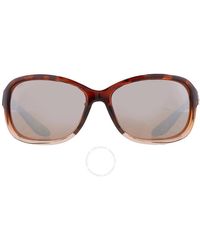 Costa Del Mar - Seadrift Copper Silver Mirror Polarized Glass Rectangular Sunglasses 6s9114 911403 58 - Lyst