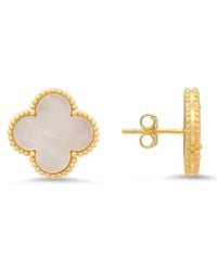 Kylie Harper - 14K Over Mother Of Pearl Clover Earrings - Lyst