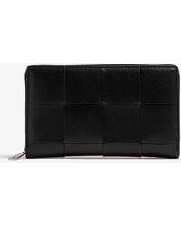 Bottega Veneta - Cassette Intreccio Leather Zip-Around Wallet - Lyst