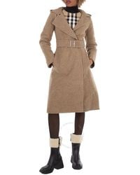 Burberry - Wool Cashmere Hooded Coat, Brand Size 4 (Us - Lyst
