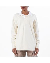 Maison Margiela - Logo Embroidered Long-Sleeved Polo Shirt - Lyst