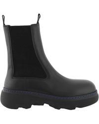 Burberry - Creeper Chelsea Leather Ankle Boots, Brand Size 35 (Us - Lyst