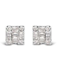 Haus of Brilliance - 10K 1/7 Cttw Round And Baguette Diamond Mosaic Square Stud Earrings (H-I Color, I1-I2 Clarity) - Lyst