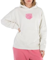 Ganni - Isoli Flower Hoodie Ecru - Lyst