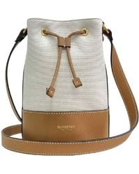 Burberry - Mini Canvas Bucket Bag - Lyst
