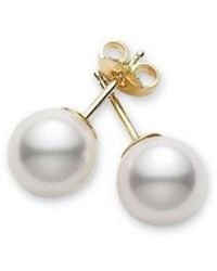 Mikimoto - Akoya Pearl Stud Earrings With 18k Yellow Gold 6-6.5mm A+ - Lyst