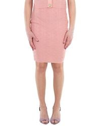 Balmain - Monogram Intarsia Knit Mini Skirt - Lyst