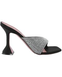 AMINA MUADDI - Shiona Crystal-Embellished Satin Mules, Brand Size 35 (Us - Lyst
