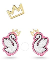 Swarovski - Tone Plated Swan Stud Earring Set (3) - Lyst