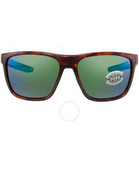 Costa Del Mar - Ferg Green Mirror Polarized Glass Square Sunglasses Frg 191 Ogmglp 49 - Lyst