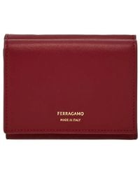 Ferragamo - Two Tone Trifold Leather Wallet - Lyst