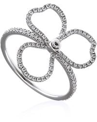 Tiffany & Co. - Co. Ladies Paper Flowers Diamond Open Flower Ring - Lyst