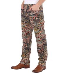 Roberto Cavalli - Animalier Camouflage Print Straight Fit Cotton Jeans - Lyst