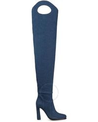 Burberry - Shoreditch Denim Porthole Detail Over-the-knee Boots - Lyst