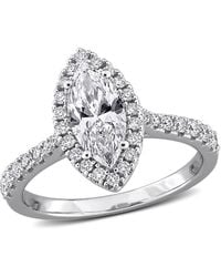Created Forever - 1 2/5Ct Tgw Marquise And Round-Cut Lab Grown Diamond Halo Engagement - Lyst